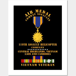 Air Medal - Combat Assaults - 119th AHC - Central Highlands VN Laos Cambod w VN SVC w Air Medal X 300 Posters and Art